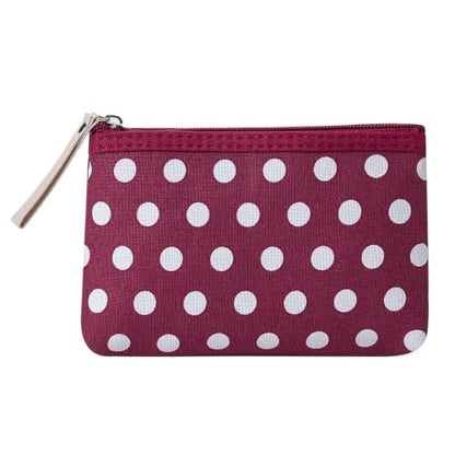 uekeboag Small Polka Dot Canvas Makeup Bag for Purses(03Wine Red) - color: 03Wine Red