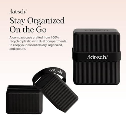 Kitsch 2-Compartment Travel Soap Case – TSA-Approved Bar Soap Holder - color: Black, size: 2 Compartment