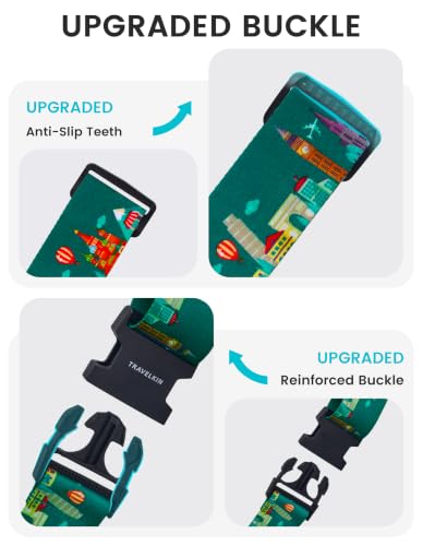 Travelkin Luggage Straps TSA Approved, Suitcase Straps with TSA Lock - color: Green