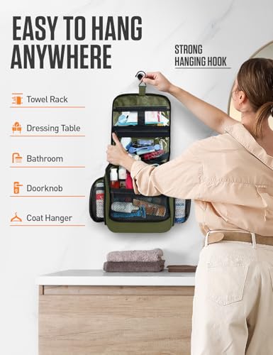 VENTURE 4TH Hanging Travel Toiletry Bag, 18 Compartments - Forest Green - color: Forest Green