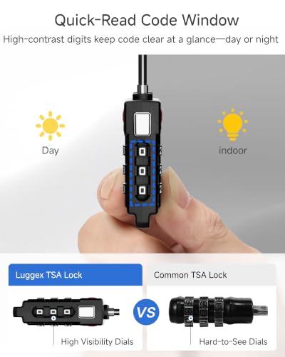 LUGGEX 2 Pack TSA Locks for Luggage, Luggage Locks TSA Approved - size: 2