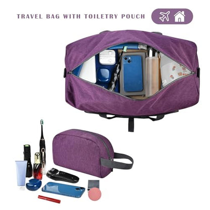 Felipe Varela Foldable Duffle Bag for Travel Weekend Overnight Gym Camping - color: H Purple, size: 85L