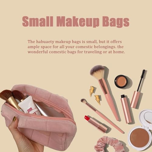 Makeup Cosmetic Bag Small Checkered Pouch Make Up Purse Bag Y2k Accessories - color: Pink