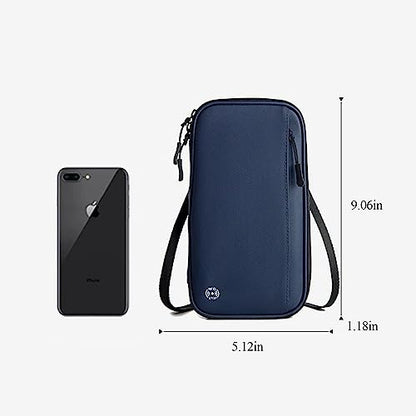 RFID Blocking Family Passport Holder For Travel, Neck Wallet - color: Blue