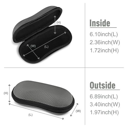 FINTIE Sunglasses Case, Hard EVA Shell Shockproof Sport Glasses Case - color: Dark Grey