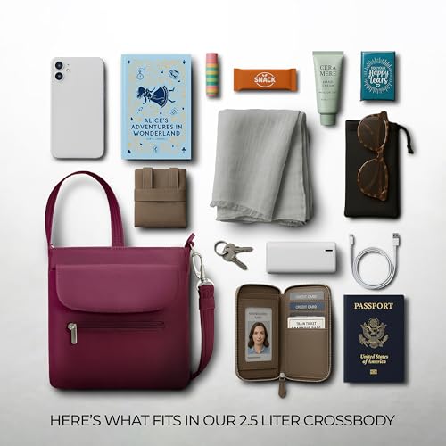 Travelon Anti-Theft Classic Mini Shoulder Bag - color: Burgundy
