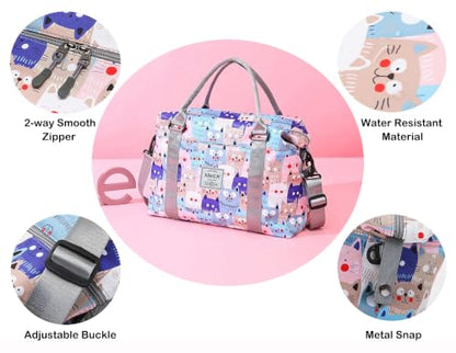 Travel Duffle Bag Weekender Overnight Gym Bag for Women, Cute Dinosaur Set - color: Cute Dinosaur Set