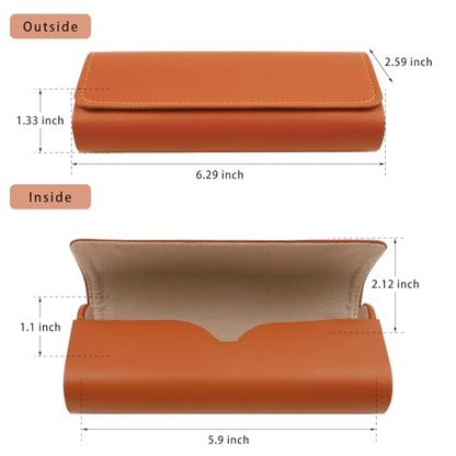 HSYMQ 3PCS Glasses Case, Eyeglasses Case Hard Shell, Reading Hard Glasses Cases for Women Men - color: Black Brown Maroon