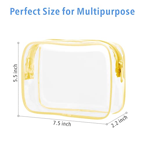 PACKISM Clear Makeup Bag for Travel - TSA Approved Toiletry Bag, Yellow - color: Light Yellow 3 Pack, size: Medium Set (Standard)