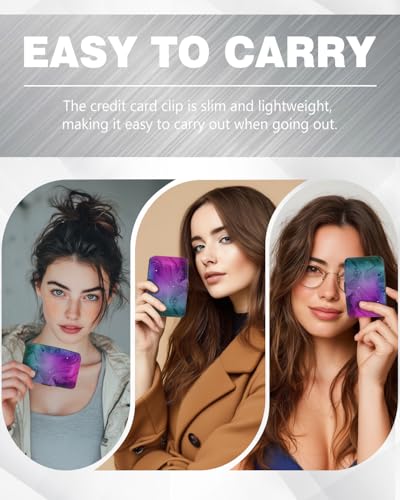 Maicican Credit Card Holder, Mini RFID Blocking Aluminum Wallet - color: Purple Marble