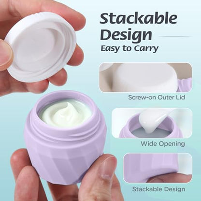 6Pcs Travel Bottles for Toiletries, Silicone Travel Size Containers Set - color: PURPLE