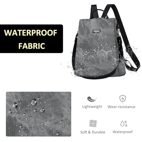 Fmeida Convertible Backpack Purse for Women Anti Theft Travel Backpack Grey - color: Grey