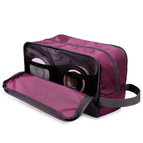 Toiletry Bag for Men Hanging Dopp Kit Water Resistant Shaving Bag Small Toiletry Bag for Traveling (Purple) - color: Purple