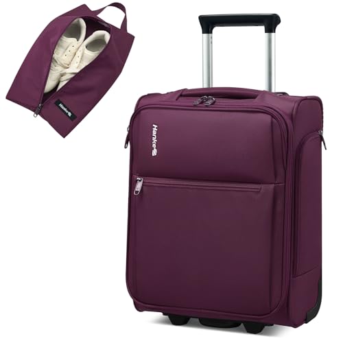 Hanke Underseat Carry On Luggage with Wheels, 17 Inch Rolling Bag, Purple - color: Purple, size: 17 Inch Underseat Plus