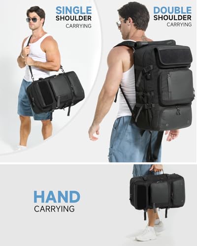 Travel Backpack for Men,60L Backpack with Shoe Compartment - color: Black(b), size: 60L