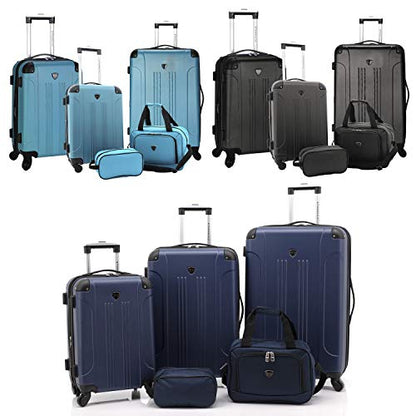 Travelers Club Chicago Hardside Expandable Spinner Luggages, Navy Blue, 5 Piece Set, TCL-77995-410 - color: Navy Blue, size: 5-Piece Set