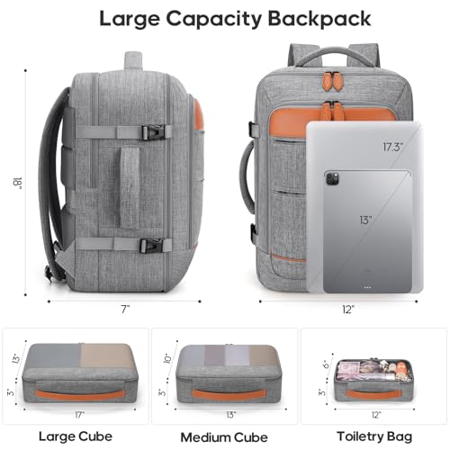 7 Piece luggage sets with YKK Zipper 20/24/28" with Backpack - color: Silver Gray, size: 7 piece set (20/24/28inch)