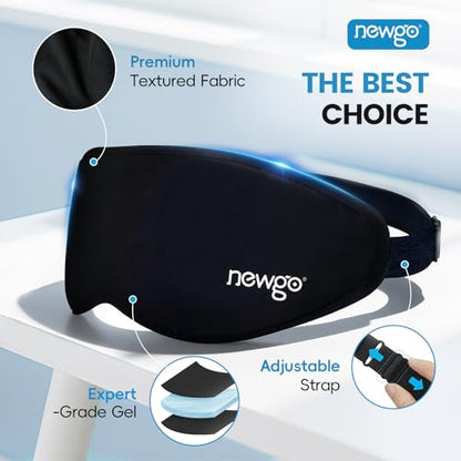 NEWGO 3D Cooling Eye Mask, Weighted Eye Mask for Sleeping, Black - color: Black