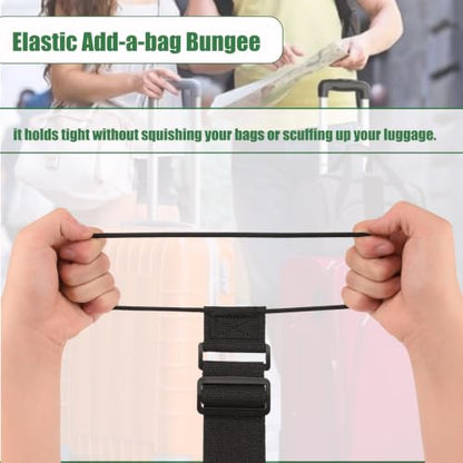 Luggage Connector Straps for Suitcases Adjustable Luggage Straps Black 2pc