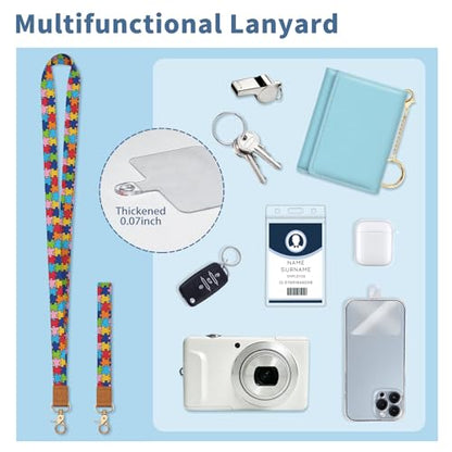 Autism Awareness Lanyard Wallet with Id Badge Holder Keychain Card - color: Autism Awareness
