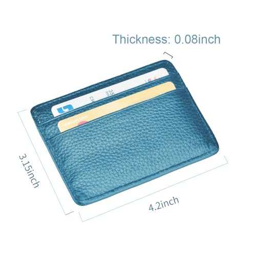 EASTNIGHTS Credit Card Holder Slim Wallet Leather Minimalist Wallet with ID Window - color: blue-02