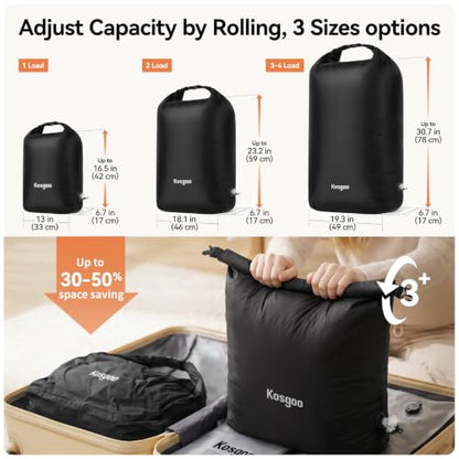 Travel Laundry Bag, Vacuum Compression Waterproof Dirty Clothes Bag - color: Black-2Pack