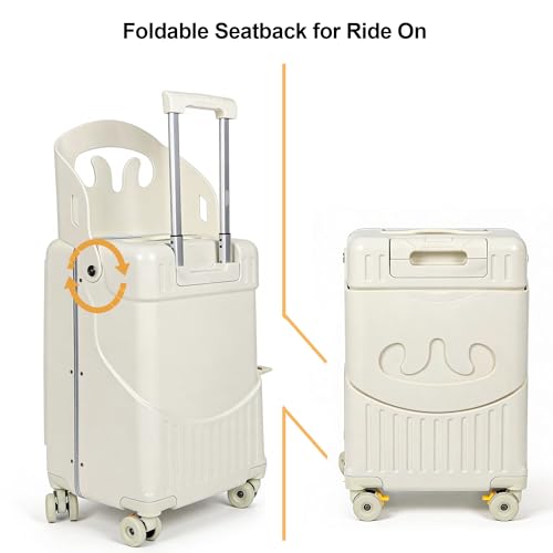 Ride on Luggage,20" Kids Ride On Suitcase with Seat Belt & Backrest - color: Sky Blue