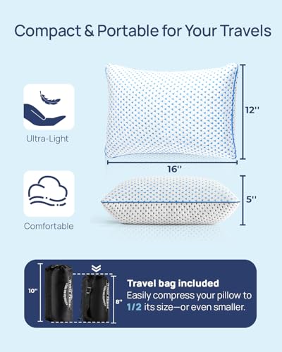 Small Cooling Memory Foam Travel Pillows for Airplanes, Camping, 2 Pack - size: 2 Pack S - 16 x 12 Inch