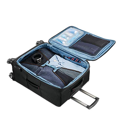 Samsonite 유니 성인용 프로 여행용 소프트사이드 확장 가능한 수하물 스피너 휠 포함, 블랙., Pro Travel 소프트 사이드 확장형 수하물 스피너 휠 포함 - size: Checked-Large 29-Inch