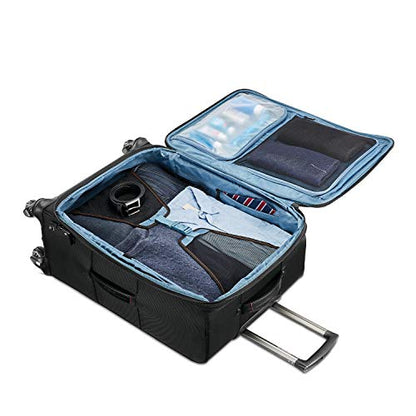 Samsonite 유니 성인용 프로 여행용 소프트사이드 확장 가능한 수하물 스피너 휠 포함, 블랙., Pro Travel 소프트 사이드 확장형 수하물 스피너 휠 포함 - size: Checked-Large 29-Inch