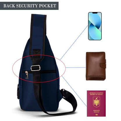 Seoky Rop Men Women Sling Backpack Shoulder Chest Crossbody Bag - color: Dark Blue