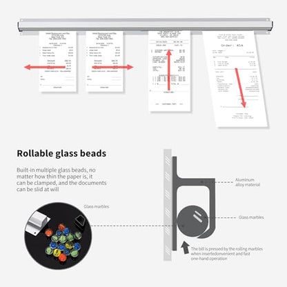 4 Pack 18 Inch Aluminum Ticket Holder for Restaurant, Slide Check Rack for Kitchen Orders, Cafe Bills, and Bar Tabs - size: 18 Inch