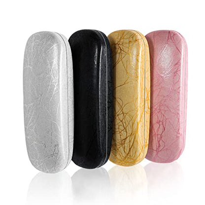 ZONLY Eyeglasses Case,(4 Piece) Unisex Hard Shell Eyeglasses Cases Protective Case For Glasse - color: Grain Pattern