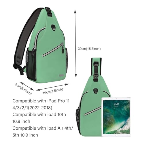 MOSISO Small Sling Bag for Men, Crossbody Shoulder Chest Daypack Bag - color: Wllow Green