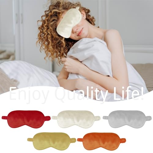 1 Pack Sleep Mask, Silk Eye Mask with Elastic Strap, Blindfold, Soft Silk Sleeping Mask for Girls, Women, Men (Orange) - color: Orange