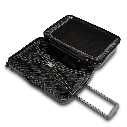 American Tourister Stratum 2.0 Expandable Hardside Luggage with Spinner Wheels, 24" SPINNER, Jet Black - color: Jet Black, size: 24-Inch Checked-Medium