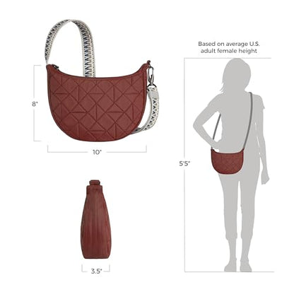 Travelon Anti-Theft Boho Crescent Crossbody - color: Paprika