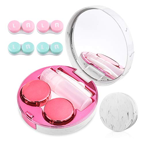 cauyuan Cute Contact Lens Case Portable Travel Box - color: D-Rose Red
