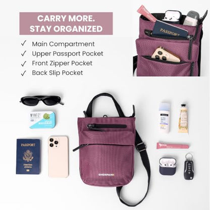 Sherpani Prima, RFID Anti-Theft Crossbody for Women - color: Pink Smoky Orchid