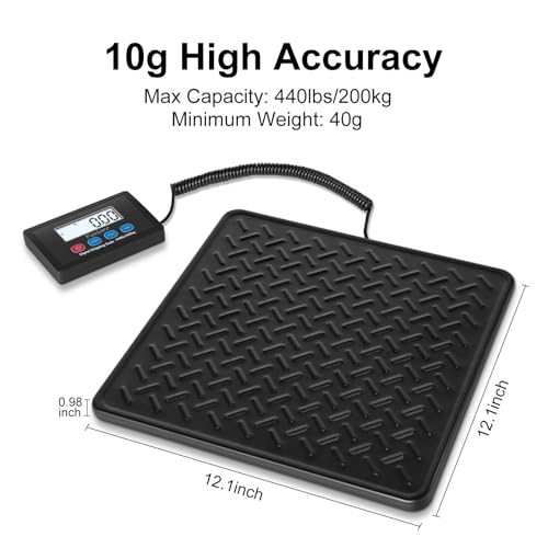 Fuzion Shipping Scale, 440LB x 10g High Accuracy Digital Postal Scale - color: Black