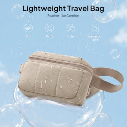 TOPEAST 3.5L Fanny Pack for Women Taupe Waist Pack with Water Bottle Holder - color: Taupe