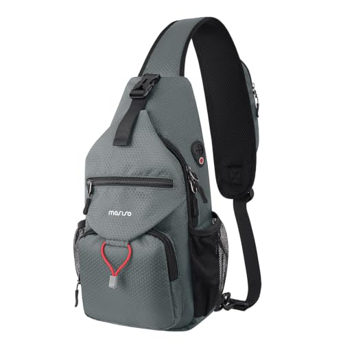 MOSISO Crossbody Sling Bag for Men, Sling Backpack Travel Hiking Daypack - color: Grey