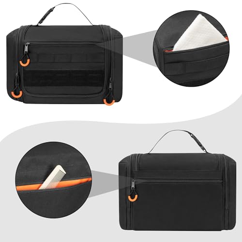 Tactical Toiletry Bag for Men, Large Hanging Dopp Kit Hygiene Bag - color: Black