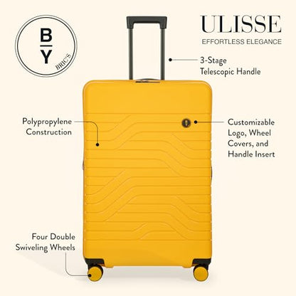 Bric's B|Y Ulisse Checked Luggage with Spinner Wheels – Expandable Lightweighted Hard Shell Suitcase, TSA Combination Lock - Removeable Wash Bag Included - 30 Inch, Mango - color: Mango, size: Checked-large