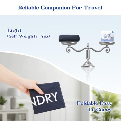 120L Waterproof Laundry Backpack for College & Apartment | Heavy-duty, hands-free carrying with ergonomic straps. 100% waterproof nylon prevents leaks. Holds 3-4 loads of clothes - color: Navy Blue