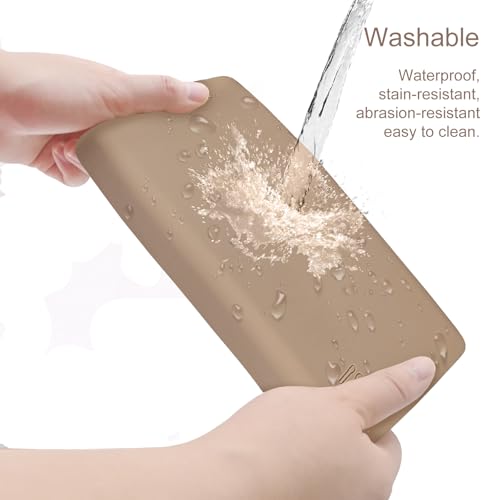 Zipper Makeup Brush Bag for Travel, Cosmetic Case for Women,Large Silicone Holder, Brush Pouch Case for Tools - Khaki