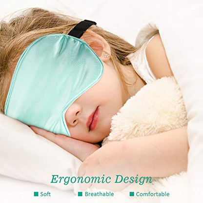 BBTO 4 Pack Silk Sleep Eye Mask, Light Green, Emerald, Silver, Light Pink - color: Light Green, Emerald, Silver, Light Pink