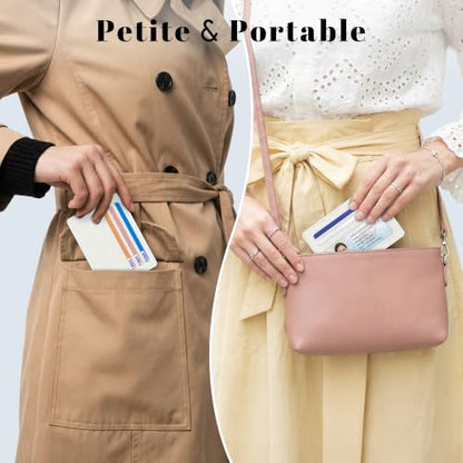 Airkit Small Slim ID Case, Womens Credit Card Holder Wallet, RFID Sleeve - color: Classic White