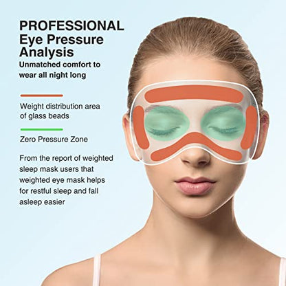 YFONG Weighted Sleep Mask for Women Men, 3D Light Blocking Eye Mask, Blue - color: Blue