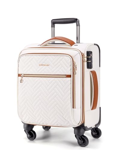 BAGSMART 16" Underseat Carry On Luggage Softside Carry On Suitcase, Beige - color: Underseat-Beige
